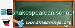 WordMeaning blackboard for shakespearean sonnet